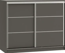 Komody>BROMARKT owa mała komoda z drzwiami przesuwnymi 120 cm TOP grafit