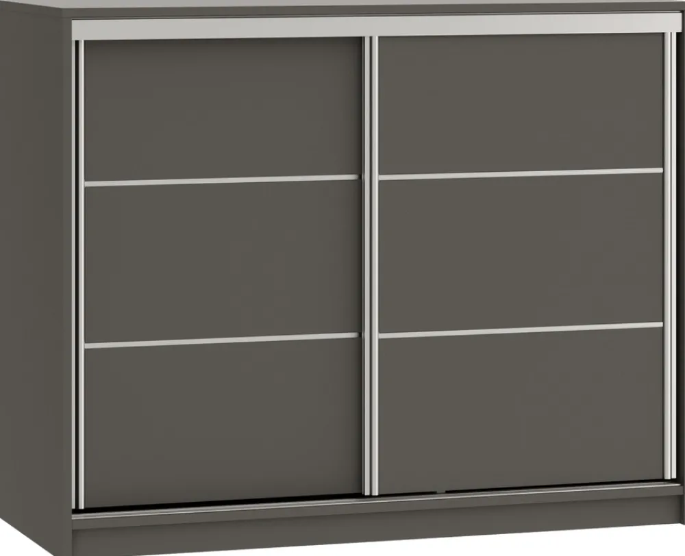 Komody>BROMARKT owa mała komoda z drzwiami przesuwnymi 120 cm TOP grafit