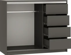 Komody>BROMARKT owa mała komoda z drzwiami przesuwnymi 120 cm TOP grafit