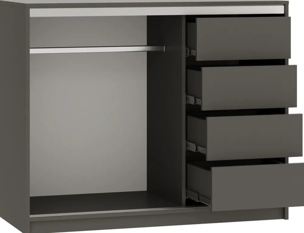 Komody>BROMARKT owa mała komoda z drzwiami przesuwnymi 120 cm TOP grafit