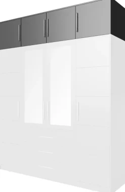 Pozostałe|Akcesoria Do Szaf>Stolar owa nadstawka czterodrzwiowa do szafy 196 cm BILL grafit