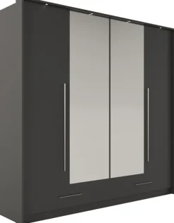 Szafy Młodzieżowe|Szafy Otwierane>Stolar owa nowoczesna szafa z lustrem i szufladami 209 cm TALOR grafit