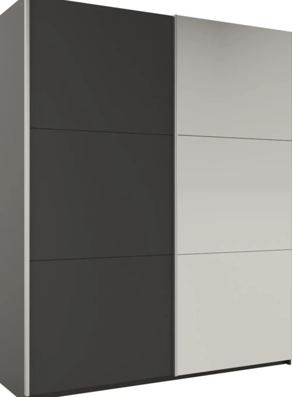 Szafy Dwudrzwiowe|Szafy Z Lustrem>Stolar owa nowoczesna szafa przesuwna z lustrem 200 cm RUBIN grafit