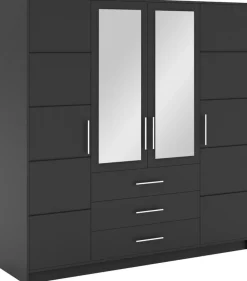 Meble Młodzieżowe|Szafy Do Przedpokoju>Stolar owa pojemna szafa 200 cm z lustrem i szufladami BILL grafit