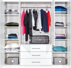 Meble Młodzieżowe|Szafy Do Przedpokoju>Stolar owa pojemna szafa 200 cm z lustrem i szufladami BILL grafit