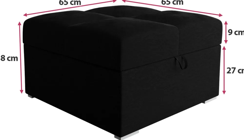 Meble Dla Dzieci|Meble Młodzieżowe>BROMARKT Grafitowa pufa ze schowkiem do salonu HOT