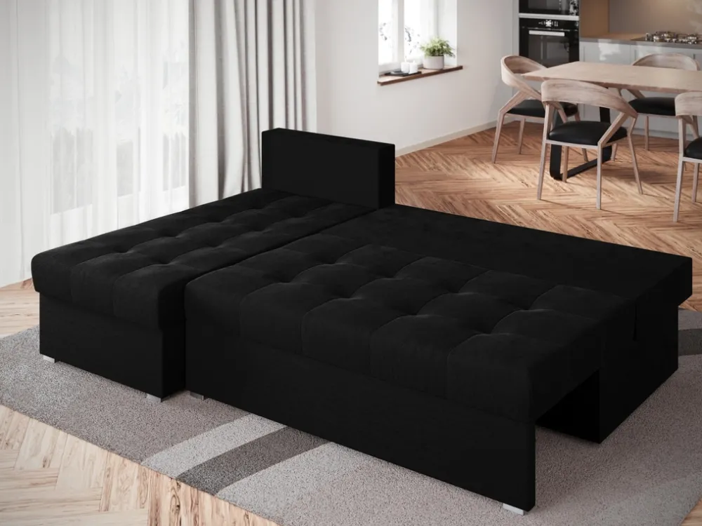 Meble Dla Dzieci|Meble Młodzieżowe>BROMARKT Grafitowa rozkładana rogówka z funkcją spania HOT SLIM