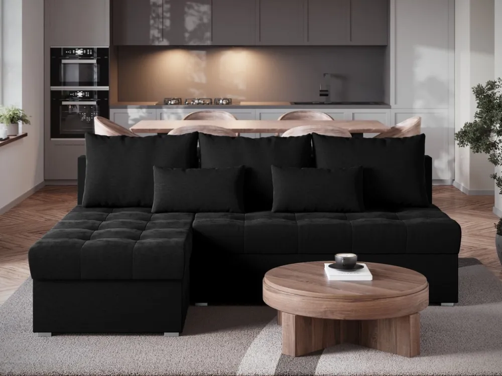 Meble Dla Dzieci|Meble Młodzieżowe>BROMARKT Grafitowa rozkładana rogówka z funkcją spania HOT SLIM