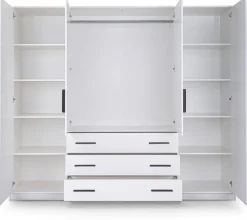 Meble Młodzieżowe|Zestawy Mebli Do Przedpokoju>Stolar owa szafa 240 cm z lustrem i szufladami do sypialni BILL grafit