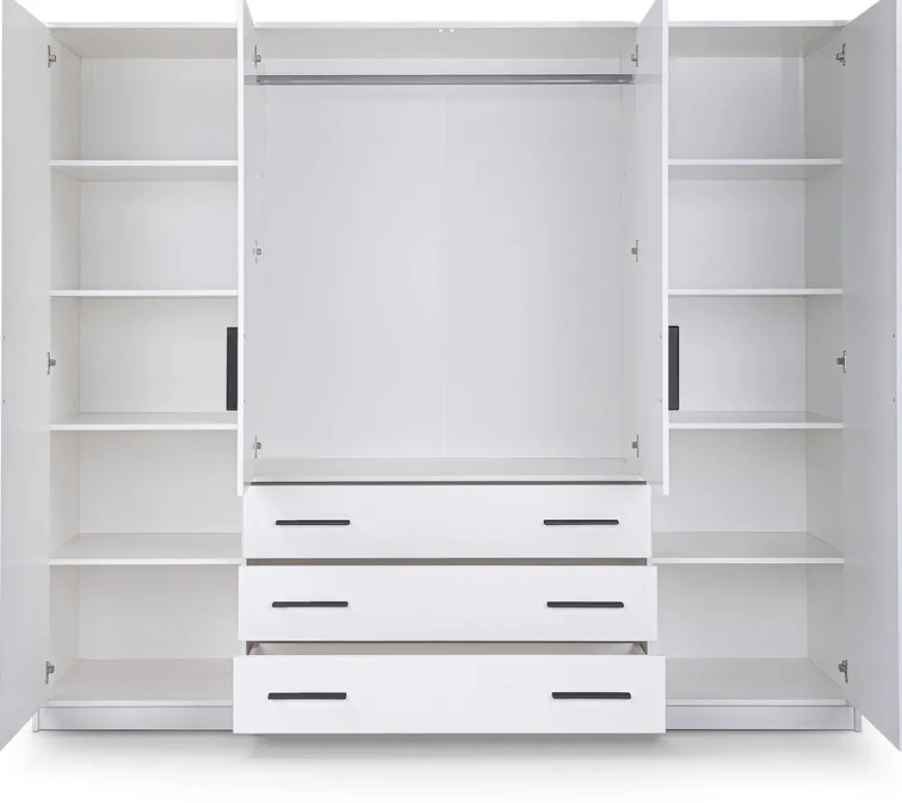 Meble Młodzieżowe|Zestawy Mebli Do Przedpokoju>Stolar owa szafa 240 cm z lustrem i szufladami do sypialni BILL grafit