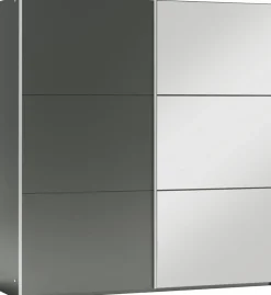 Meble Dla Dzieci|Zestawy Mebli Do Przedpokoju>Stolar owa szafa przesuwna z lustrem i półkami 120 cm VASCO grafit