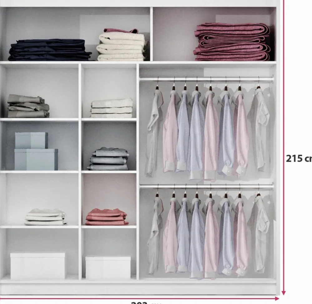 Szafy Dwudrzwiowe|Szafy Z Lustrem>Stolar owa szafa przesuwna z półkami i lustrem 203 cm BREGO grafit