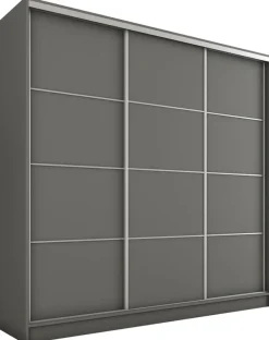 Zestawy Mebli Do Przedpokoju|Szafy Trzydrzwiowe>BROMARKT owa szafa przesuwna do sypialni 200 cm TOP MAX grafit