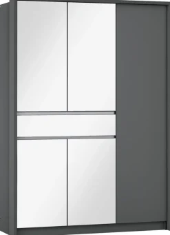 Szafy Do Pokoju Dziecięcego|Szafy Młodzieżowe>Stolar owa szafa uchylna z lustrem i półkami 150 cm SPARK grafit