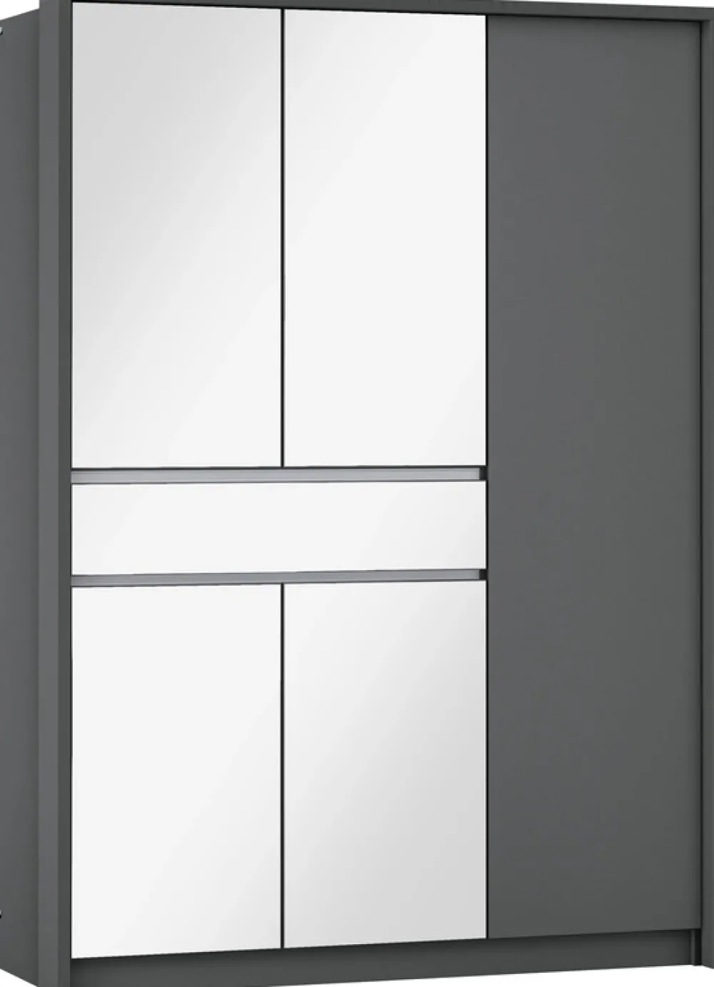 Szafy Do Pokoju Dziecięcego|Szafy Młodzieżowe>Stolar owa szafa uchylna z lustrem i półkami 150 cm SPARK grafit