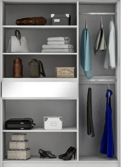 Szafy Do Pokoju Dziecięcego|Szafy Młodzieżowe>Stolar owa szafa uchylna z lustrem i półkami 150 cm SPARK grafit