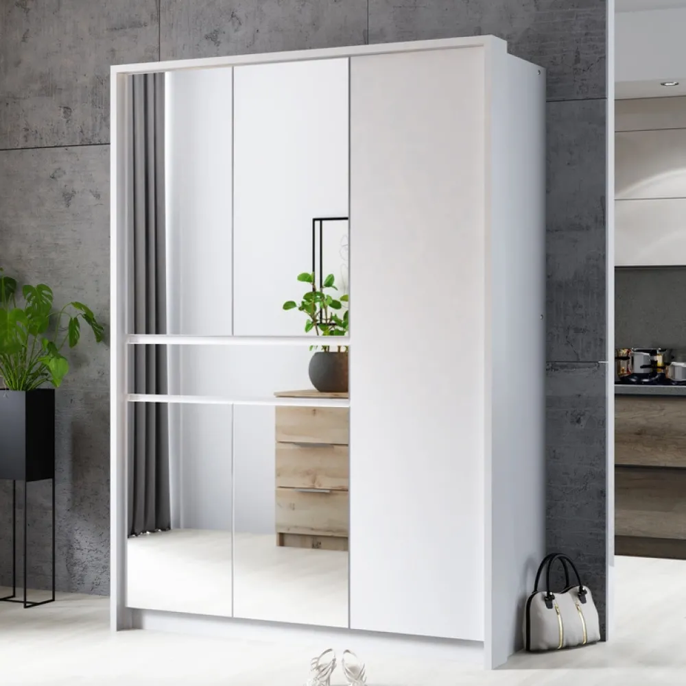 Szafy Do Pokoju Dziecięcego|Szafy Młodzieżowe>Stolar owa szafa uchylna z lustrem i półkami 150 cm SPARK grafit