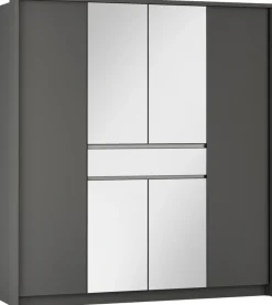 Szafy Do Pokoju Dziecięcego|Szafy Młodzieżowe>Stolar owa szafa uchylna z lustrem i półkami 200 cm SPARK grafit