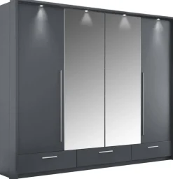 Szafy Młodzieżowe|Szafy Otwierane>Stolar owa szafa z harmonijkowym systemem otwierania 255 cm TALOR grafit