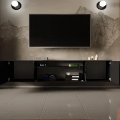 Szafki Rtv>Arton owa szafka RTV na nóżkach nowoczesna 200 cm LANTOS pod telewzior grafit