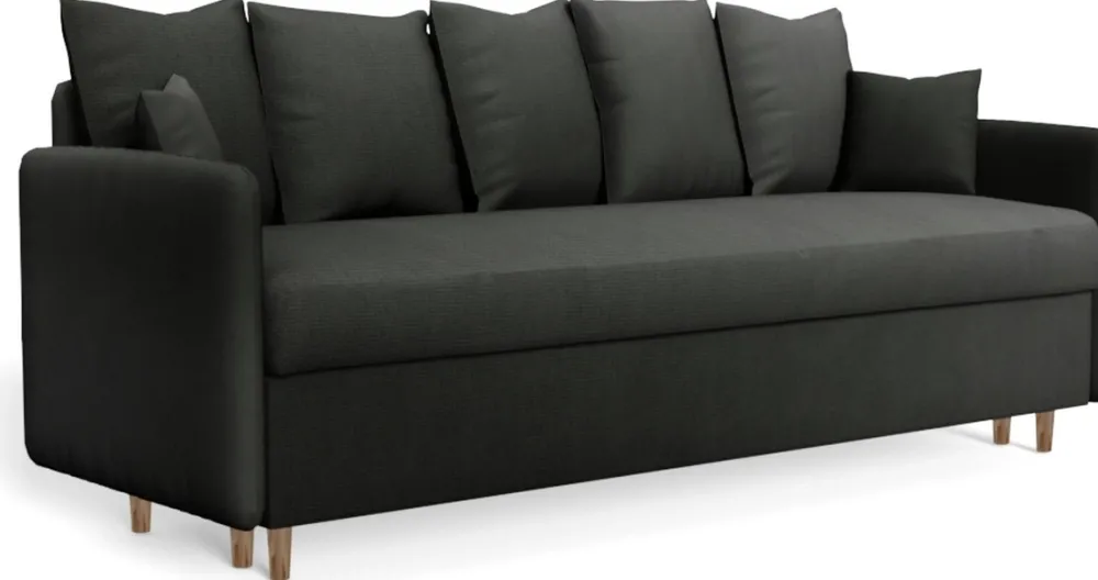 Meble Dla Dzieci|Kanapy I Sofy>Meble Grand Grafitowa trzyosobowa sofa z funkcją spania do salonu GRATO