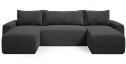 Narożniki>BROMARKT Grafitowy narożnik do salonu z funkcją spania PLUSH U boucle
