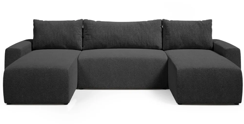 Narożniki>BROMARKT Grafitowy narożnik do salonu z funkcją spania PLUSH U boucle