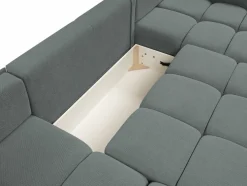 Narożniki></noscript>LASKI Grafitowy narożnik w kształcie U do salonu z funkcją spania SAVINO