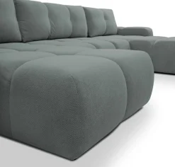 Narożniki></noscript>LASKI Grafitowy narożnik w kształcie U do salonu z funkcją spania SAVINO