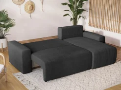 Meble Dla Dzieci|Meble Młodzieżowe>BROMARKT Grafitowy narożnik z funkcją spania i pojemnikiem PLUSH L baranek