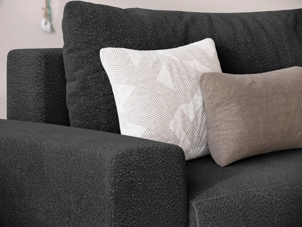 Meble Dla Dzieci|Meble Młodzieżowe>BROMARKT Grafitowy narożnik z funkcją spania i pojemnikiem PLUSH L baranek