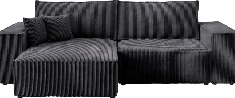 Meble Dla Dzieci|Meble Młodzieżowe>BROMARKT Grafitowy nowoczesny narożnik do salonu sztruksowy PEDRO