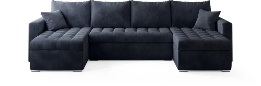 Narożniki>BROMARKT Grafitowy nowoczesny narożnik do salonu z funkcją spania LUIS U