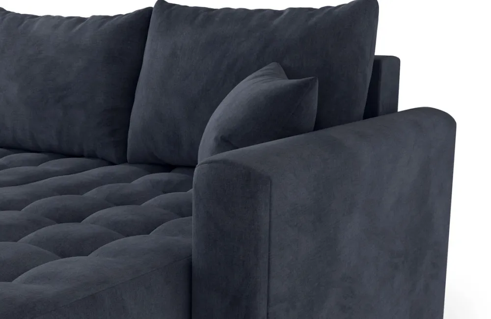 Narożniki>BROMARKT Grafitowy nowoczesny narożnik do salonu z funkcją spania LUIS U