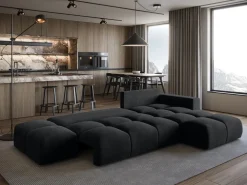 Narożniki>BROMARKT Grafitowy rozkładany narożnik do salonu nowoczesny RAMIRO