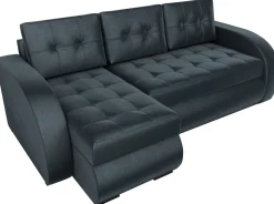 Meble Dla Dzieci|Meble Młodzieżowe>IZABELLA MEBLE Grafitowy welurowy narożnik z funkcją spania do salonu BERGEN