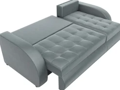 Meble Dla Dzieci|Meble Młodzieżowe>IZABELLA MEBLE Grafitowy welurowy narożnik z funkcją spania do salonu BERGEN