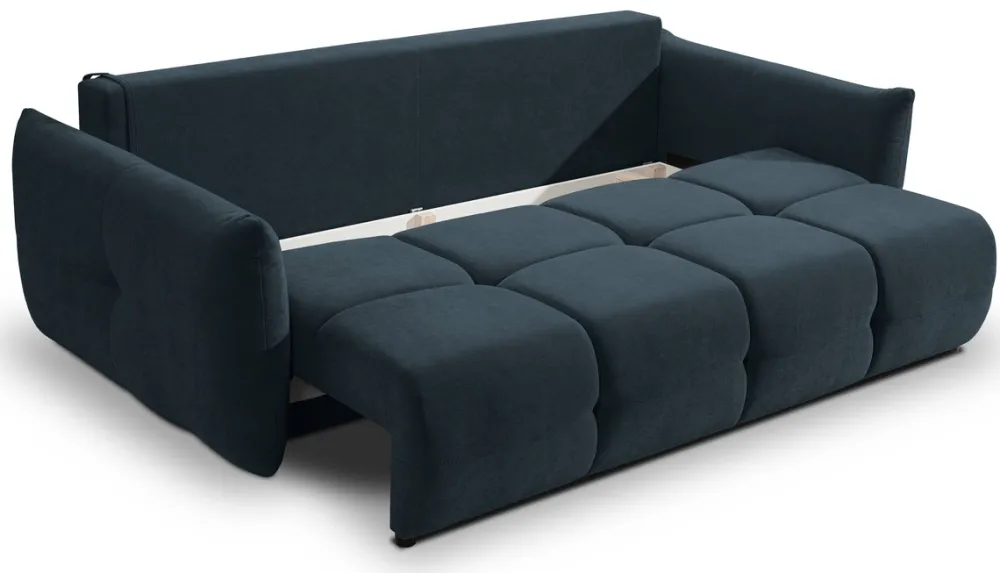 Meble Dla Dzieci|Kanapy I Sofy>LASKI Granatowa kanapa do salonu z funkcją spania i pojemnikiem BERGAMO