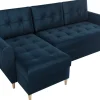 Meble Dla Dzieci|Narożniki>IZABELLA MEBLE Granatowa kanapa narożna z funkcją spania do salonu HENRY