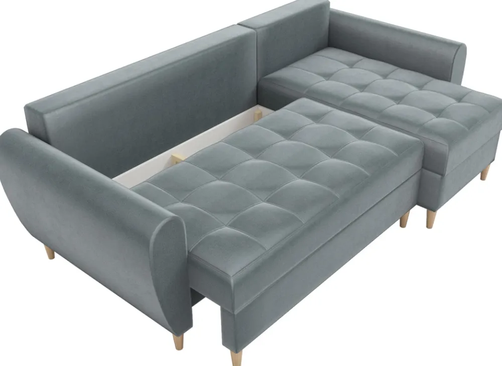 Meble Dla Dzieci|Narożniki>IZABELLA MEBLE Granatowa kanapa narożna z funkcją spania do salonu HENRY