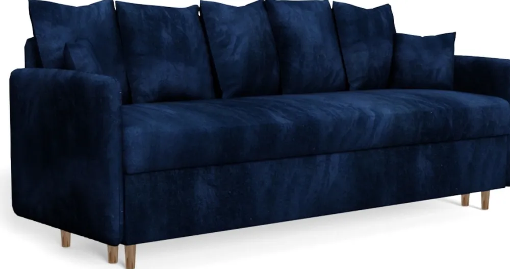 Kanapy I Sofy|Zestawy Mebli Do Przedpokoju>Meble Grand Granatowa kanapa trzyosobowa z funkcją spania do salonu GRATO
