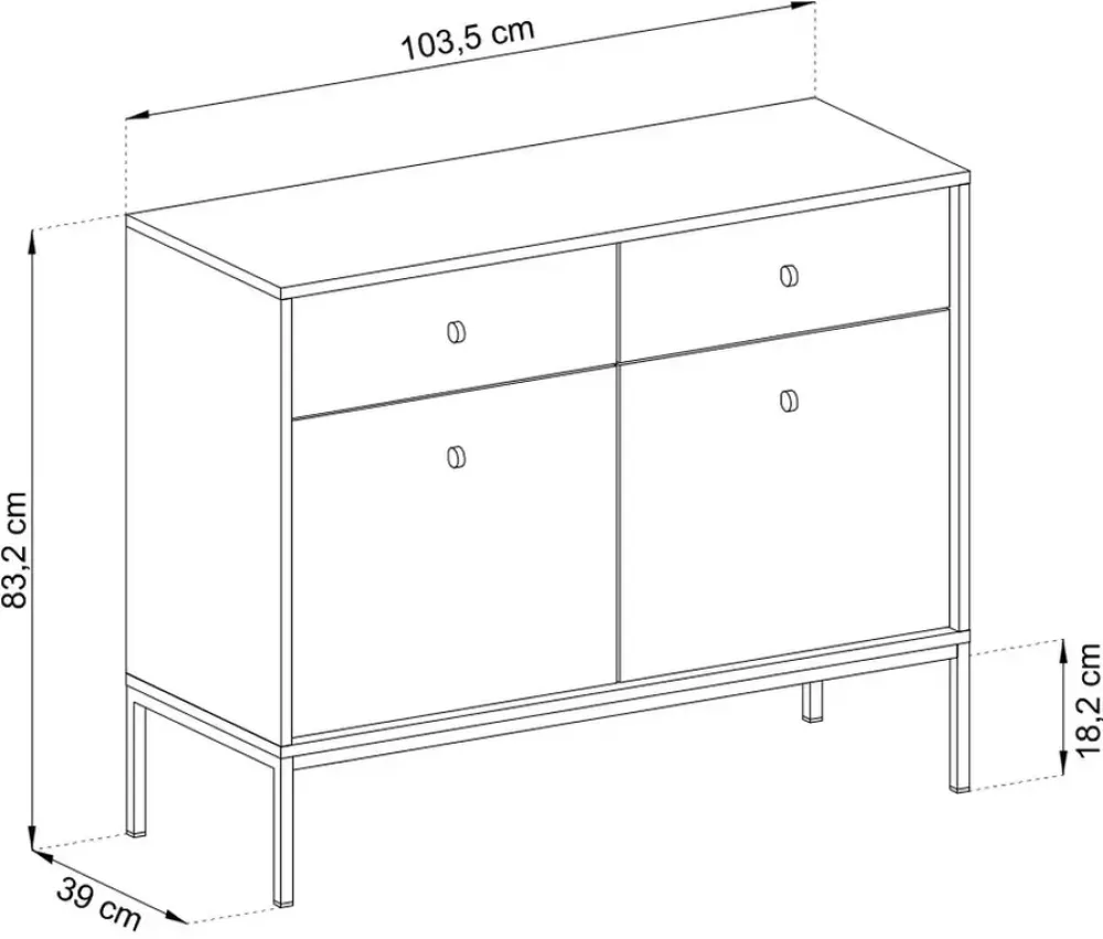 Komody|Szafy Dwudrzwiowe>PIASKI Granatowa komoda na nóżkach MONTI granatowy