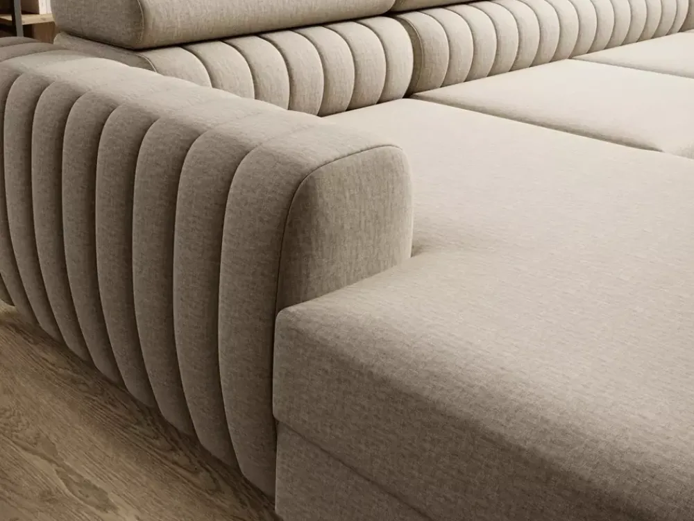 Narożniki>NEXT COLLECTION Granatowa rogówka do salonu PAULLETTO funkcja spania pojemnik