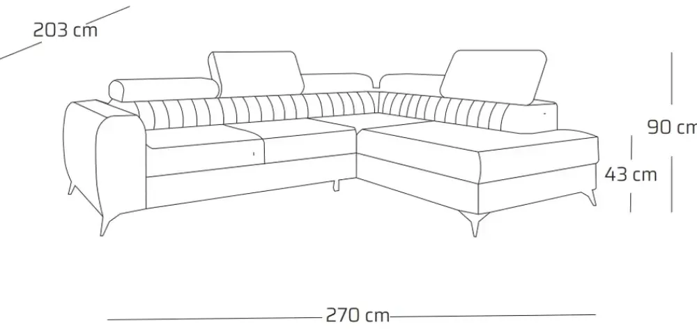 Narożniki>NEXT COLLECTION Granatowa rogówka do salonu PAULLETTO funkcja spania pojemnik