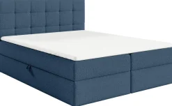 Łóżka Małżeńskie|Łóżka Ze Stelażem>BROMARKT Granatowe łóżko 180x200 cm tapicerowane do sypialni z pojemnikiem dwuosobowe ASPEN