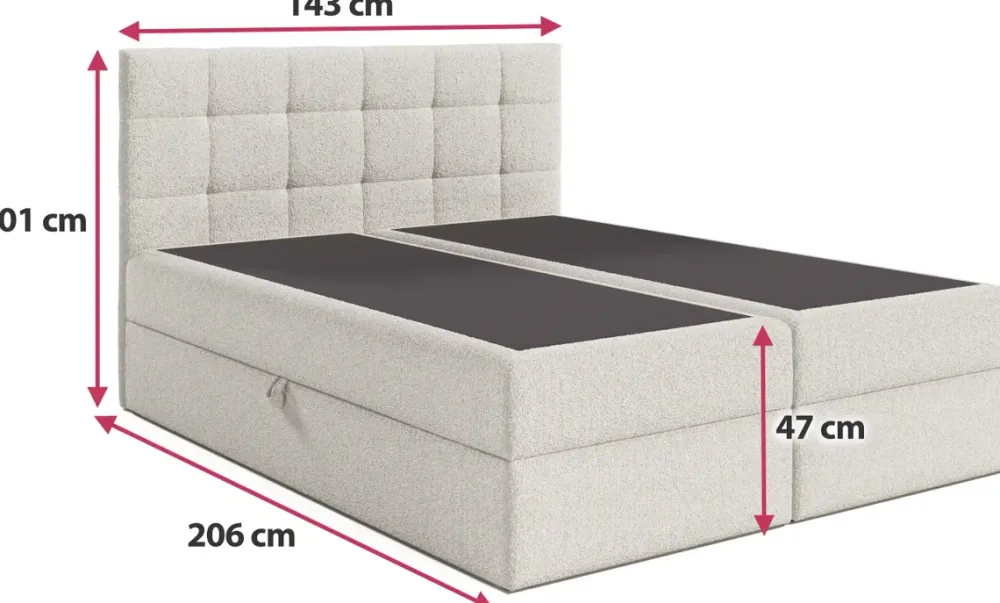 Łóżka Młodzieżowe|Łóżka Ze Stelażem>BROMARKT Granatowe łóżko 140x200 cm z pojemnikiem kontynentalne do sypialni APSEN