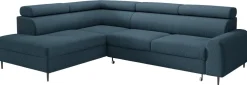 Narożniki>Meble Grand Granatowy narożnik boucle z funkcją spania do salonu PACE