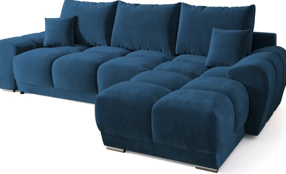 Narożniki>BROMARKT Granatowy narożnik z funkcją spania do salonu NUBES