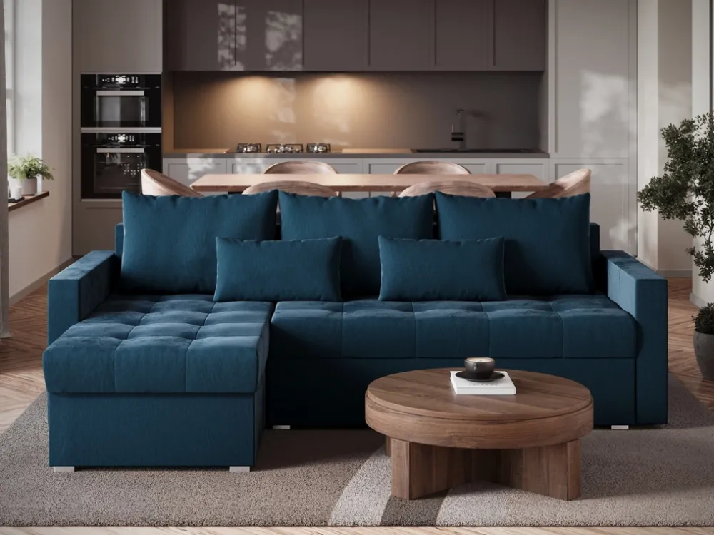 Meble Dla Dzieci|Meble Młodzieżowe>BROMARKT Granatowy narożnik z funkcją spania HOT L