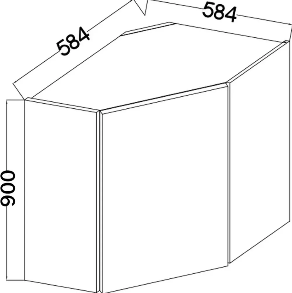 Meble Kuchenne>Lempert Górna szafka kuchenna narożna 60x60 cm ANES kaszmir